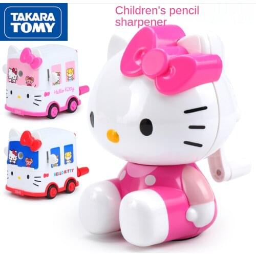 TAKARA TOMY Hello Kitty Cartoon Cute Childrens Pencil Sharpener Hand Pencil Sharpener