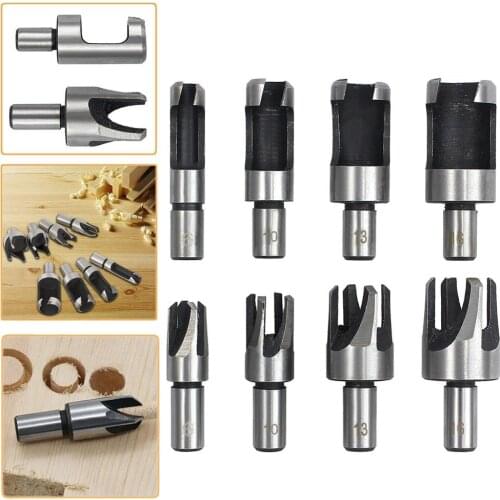 4Pcs/Set Carbon Steel Round Wood Plug Hole Cutter Cutting Drill Bits Set Dowel Maker Tool Hole Cutter Drill 6mm-16mm