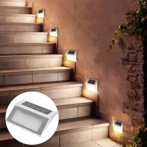3 LED Stair Solar Power Sensor Wall Lamps Garden Step Stair Deck Lights IP44 Waterproof Solar Light Outdoors Emergency Lighting