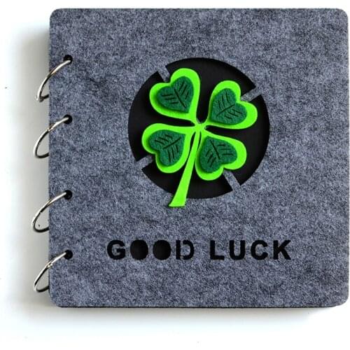 2021 New Style Lucky Patterns Plush Cover 8 Inch DIY Handmade Photo Albums Self-adhesive Loose-Leaf Family Wedding Birthday Gift