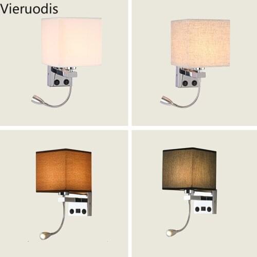 New Fabric LED Wall Lights Nordic USB Rechargeable Wall Lamp for Bedroom Hotel Room Bedside Vanity Light Wall Sconce Luminaria