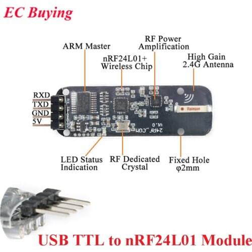 NRF24L01 Wireless Data Transmission Module 2.4G Serial Port USB TTL to nRF24L01 Long Distance Communication Digital Transmission