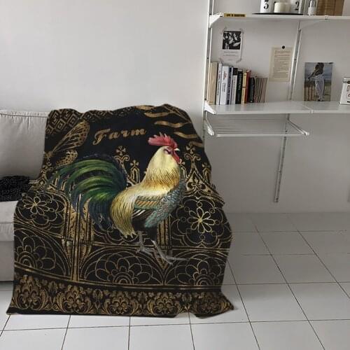Farm Rooster Butterfly Texture Throw Blanket Home Sofa Decor Blanket Portable Soft Bedspread Microfiber Blankets for Beds