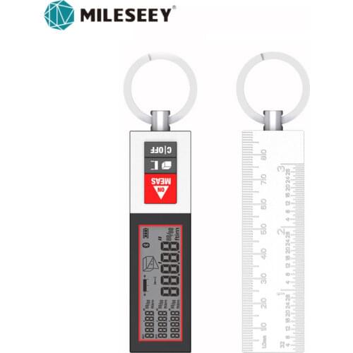 Mileseey Portable Laser Tape Measure Built-in Battery Mini Rangerfinder USB Charging Laser Distance Meter with Key Chain