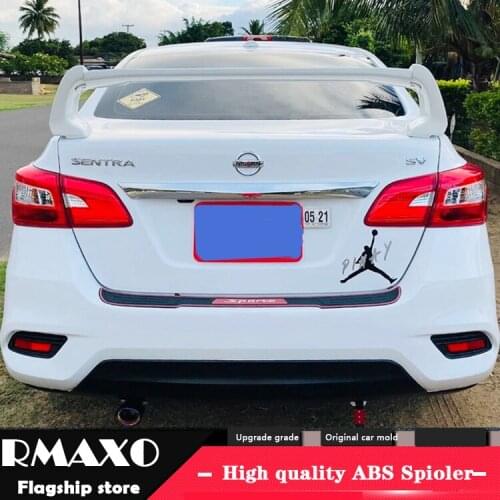 For Sentra Spoiler 2012-2016 Universal Nissan SYLPHY FD2 Spoiler 3DCK ABS plastic Material Car Rear Wing Color Rear Spoiler