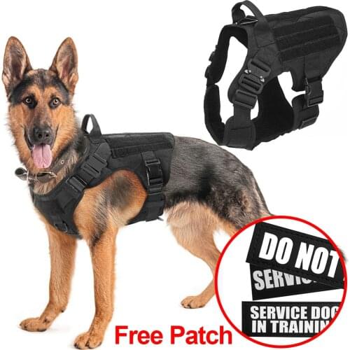 Tactical Dog Harness Pet Training Vest With Metal Buckle German Shepherd K9 Dog Harness and Leash Set For Small Big Dogs