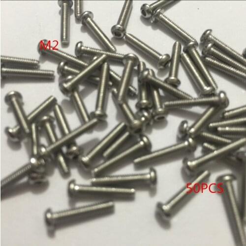 50pcs/Lot Metric Thread M2*3/4/5/6/8/10/12/16mm 304 Stainless Steel Button Head Hex Socket Cap Screws Bolts