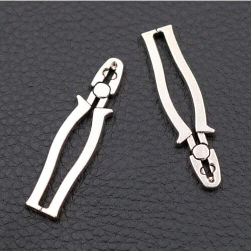 WKOUD/40 * 10mm 3D Pliers Pendant Wire Cutter Charms Vise Charms Fashion Tool Charms Unisex DIY Jewelry Pendant A1979 8pcs