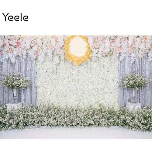 Yeele Weeding Photocall Backdrop White Flowers Adult Birthday Portrait Background Props Photographic Photography Photo Studio