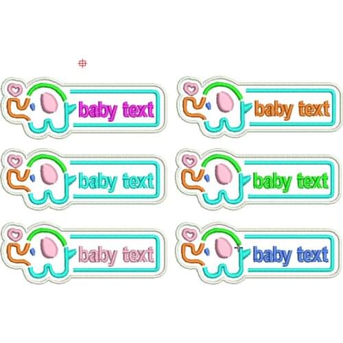 Custom Kindergarten Baby Name Patch Cute Elephant Embroidery Sewing Craft Garment Decor for DIY Accessories Supplies