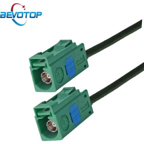 Green Fakra E Jack Female to Female RAL 6002 Jack RG174 RF Coaxial Cable Jumper Car GPS TV Antenna Extension Cord Pigtail