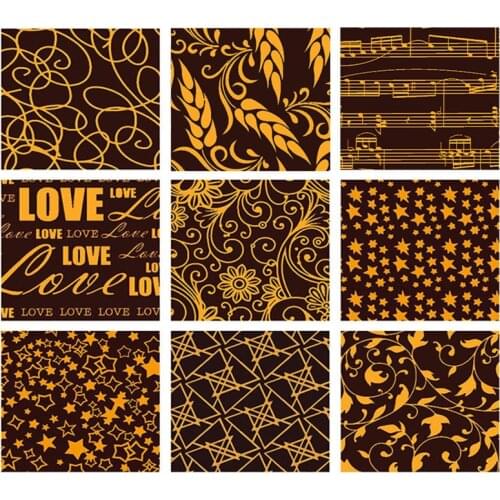 10 Sheets Mixed Chocolate Transfer Paper DIY Baking Cake Decoration Home Bakery Food Biscuit Printing Pattern Mold 21*31cm