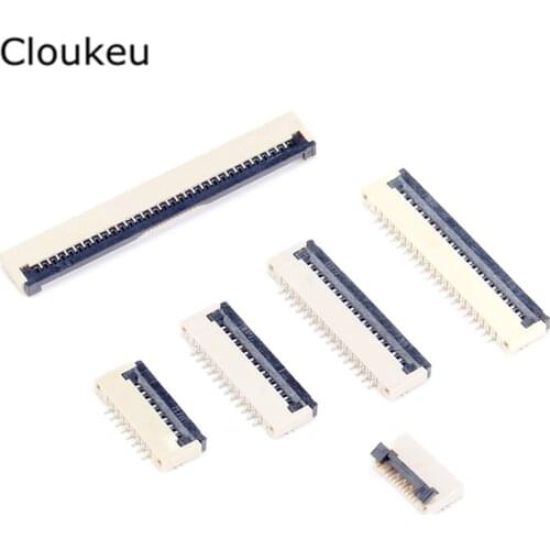 10Pcs FPC 1.0MM Connector socket Drawer/Clamshell Top/Bottom Contact 4P 5P 6P 7P 8P 9P 10P 12P 14P 16P 18P 20P 24P 26P 28P 30P