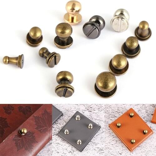 10Pcs Hot Garment Rivets Monk Head Screws Leather Craft Cloth Button Brass Nail Round DIY Hat Bag High Quality Accessories
