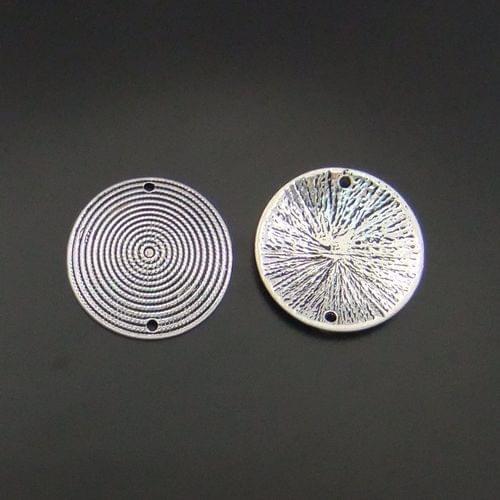 12pcsTop Antique Silver Color charms 30*30*3mm Big Round Pendant For Earrings Necklace Connectore