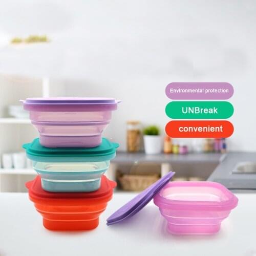 3 pcs Bowl Sets Silicone Folding Lunch Box Silicone folding bowl Portable picnic silicone bowl