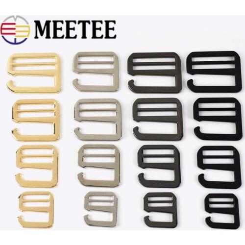 5pcs 20/26/32mm Metal Tri-Glide Hook Buckles Webbing Strap Adjuster Clasp DIY Bag Ring Belt Buckle Accessories