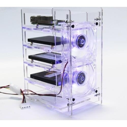 5-layer for Raspberry pi 3B 3B+ 4B cluster case Cooling mobile hard disk bracket 2.5 SSD HDD transparent shell extended nas