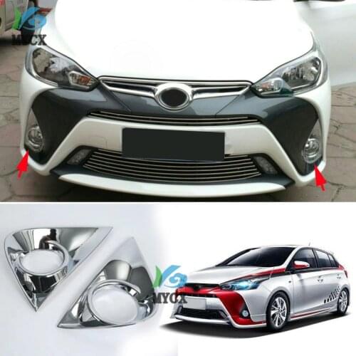 Car Accessories Exterior Decoration ABS Chrome Front Fog Lamp Light Cover Trims For Toyota Yaris XP150 2018 2019 Car-styling