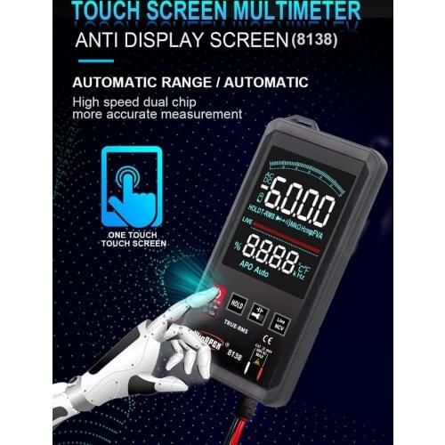Automatic Digital Multimeter Touch Screen Profesional Multimeter 6000 Counts Intelligent Scanning AC DC Measurement NCV True RMS