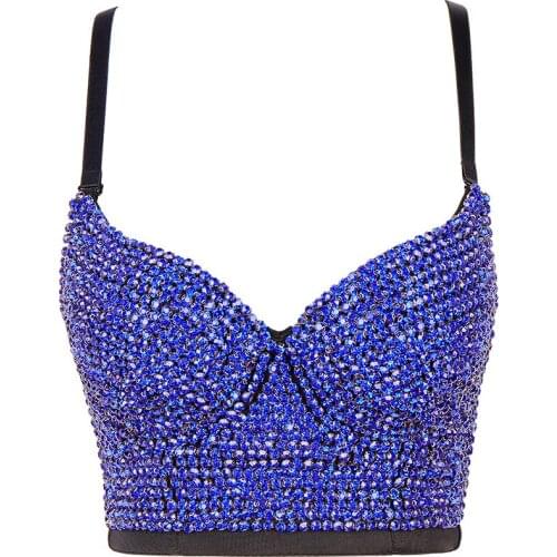 Glitter Rhinestones Womens Tube Top Summer Womens Corset V Neck Shiny Crystals Night Clube Party Wear Women crop top Bra Top