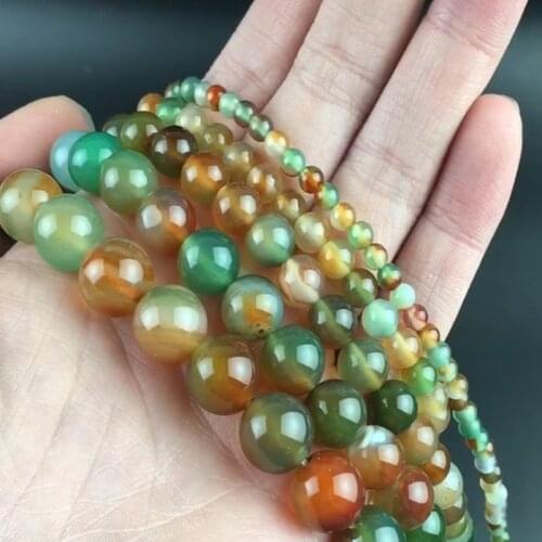 Natural Stone Beads Smooth Peacock Agates Round Loose Beads For Jewelry Making DIY Bracelet Charm Accessories 15'' 4/6/8/10/12mm