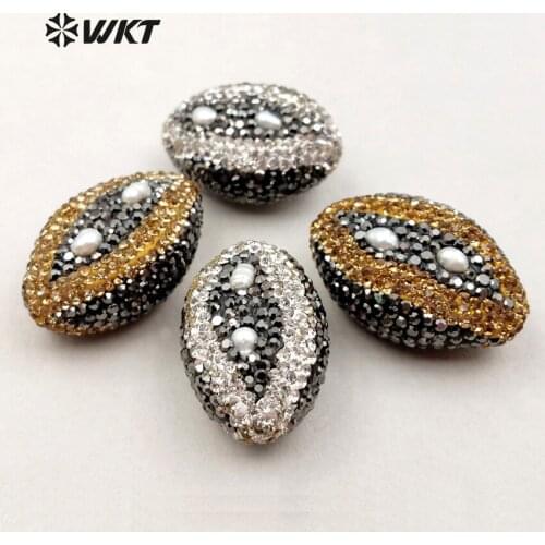 JF185 Lovely Connector Beads Handmade Jewelry Rhinestone Beads Spacer Beads With Pearls Bracelet Beads Jewelry Making Findings