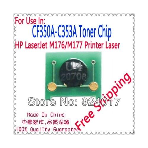 For HP 130A Laserjet CF350A CF351A CF352A CF353A Toner Chip,For HP Color M176 M177 M176n M177fw 351 352 353 176 177 Toner Chip