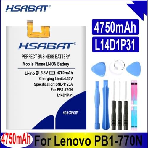 HSABAT L14D1P31 4750mAh Battery For Lenovo PB1-770N PB1-770M PHAB Plus l14d1p31 Batteries