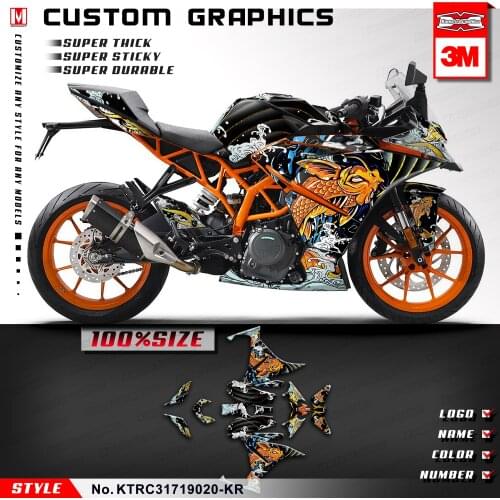 KUNGFU GRAPHICS Personalised Stickers Vinyl Decal Kit for RC 125 200 250 390 2014 2015 2016 2017 2018 2019 2020