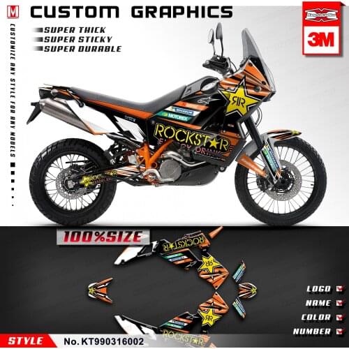 KUNGFU GRAPHICS Personalised Stickers Kit Full Vinyl Wraps Orange for 950 990 Adventure 2003 to 2016 (Style no. KT990316002)