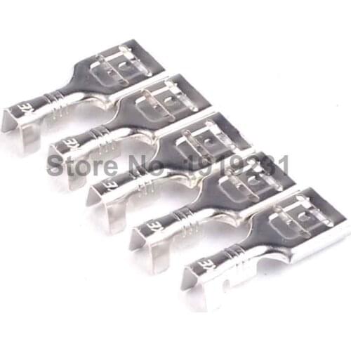 50PCS Quality 6.3mm Female Uninsulated Spade Crimp Connector Terminal Block