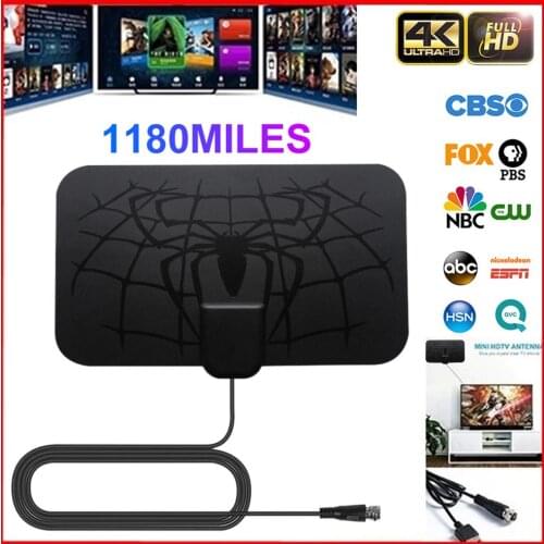1180 Miles Indoor TV Antenna 4K HDTV Digital Aerial DVB-T2 Freeview Isdb-tb Local Channel Broadcast satellite Amplified Hot Sale