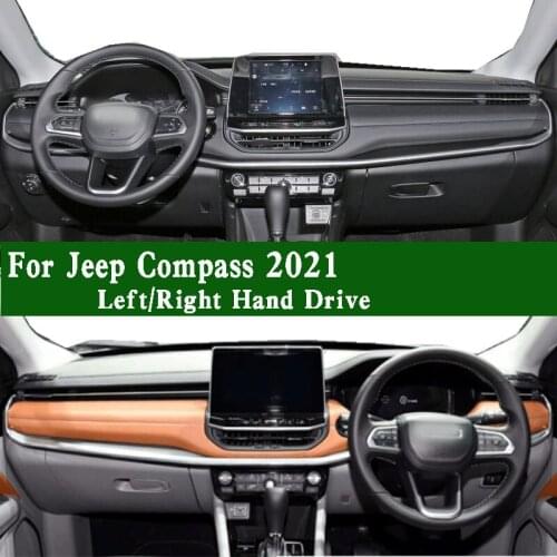 For Jeep Compass 220t 2021 Car Dashboard Dashmat Pad Non-slip Sun Shade Cover Dash Mat Car-styling Suede Leather Left Right
