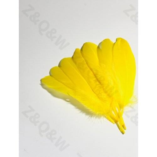Beautiful 10-15CM Natural Goose Feather Dyed Yellow 20-200PCS DIY Jewelry Earrings Accessories Performance Costume Decoration