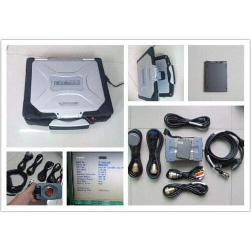 Red mb star c3 multiplexer with software super ssd with 7cables laptop toughbook cf30 diagnosis for cars and trucks ready to use