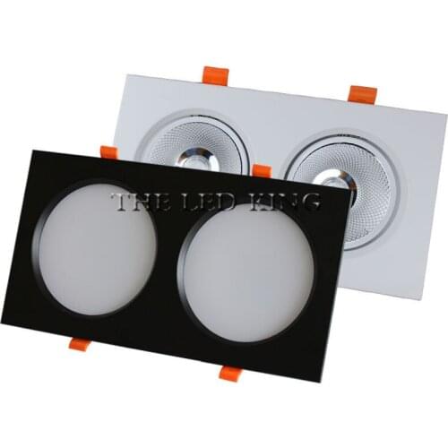 Square Bright Recessed Double LED Dimmable Square Downlight COB 10W 20W LED Spot light decoration Ceiling Lamp AC 85- 265V