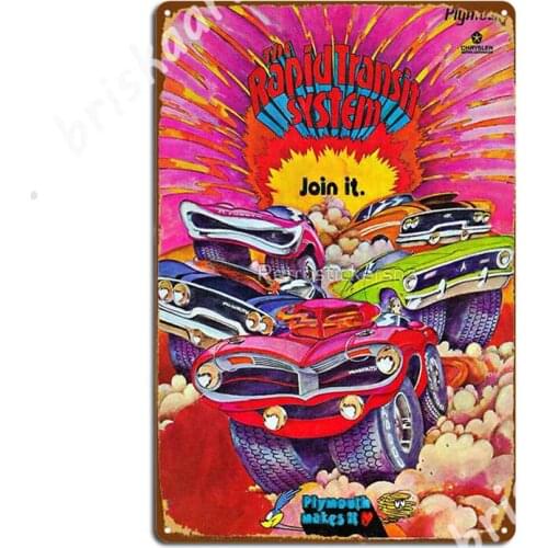 The Rapid Transit System Metal Signs Club pub Garage Decoration Wall Decor Tin sign Posters