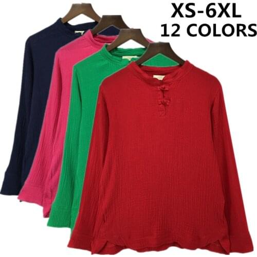 Fashion Comfortable Summer Blouse For Ladies ,Chinese style cotton linen shirts, Casual Camisa Loose Chemise Femme Plus size 6XL