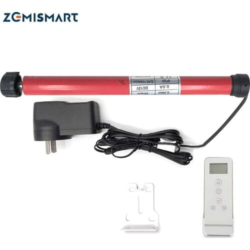 Zemismart Motorized Windows Roller Shade Blind Motor for 28mm Tubular Tube Curtain Motor DC12V RF433 Work with Broadlink