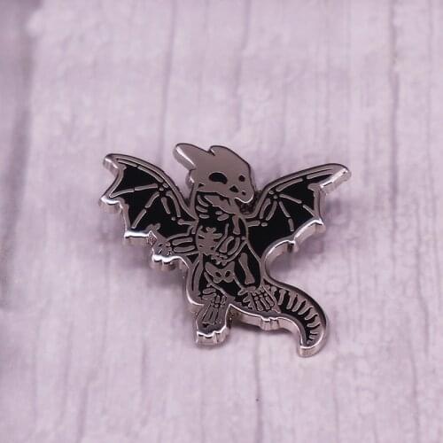 Cartoon Dinosaur Skeleton Brooch Personalized Clothes Collar Corsage Laple Pin Badge Fashion jewelry Gift