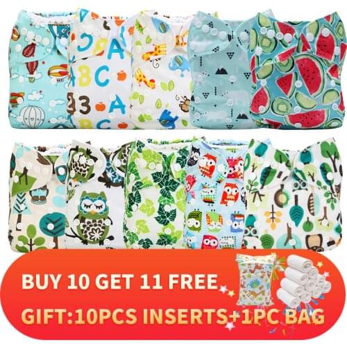 [Mumsbest]21pc/pack Waterproof Diaper Ecological Panties Diaper Reusable Inserts For The Child Wipe Washable Layer Insert 3-15KG