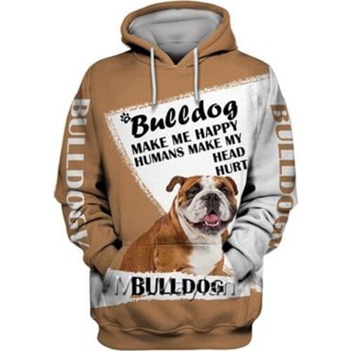 Personality Fashion Animal Pug 3D Printed Graphic Hoodie Men/Women Zip Hooded Streetwear Oversized Sweatshirt Harajuku Tops -A36