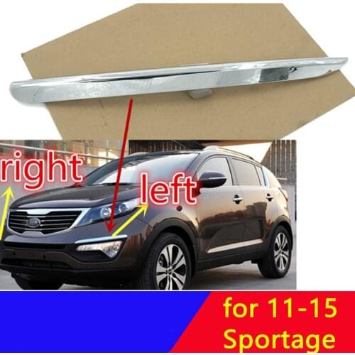 For kia Sportage 2011-2015 Front bumper trim strip, fog lamp upper side trim strip plating