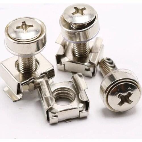 Nickel plated crown screw M5*20 Cabinet philips screw Nut Combination 50pcs