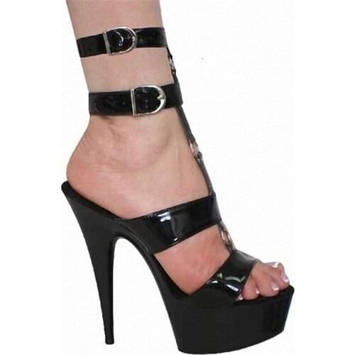 New colored high-heeled shoes, summer fashion sexy model stage catwalk show 15 cm high-heeled sandals