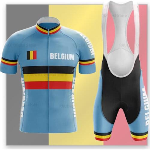 Belgium 2021 New Team Cycling Clothing Summer Men Bike Anti-uv Uniform MTB Racing Long Jersey Ropa De Ciclismo Cycling Set