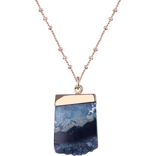 New Popular Fashion Jewelry Gradient Natural Stone Necklace For Simple Women Pendant Necklace Jewelry Gift