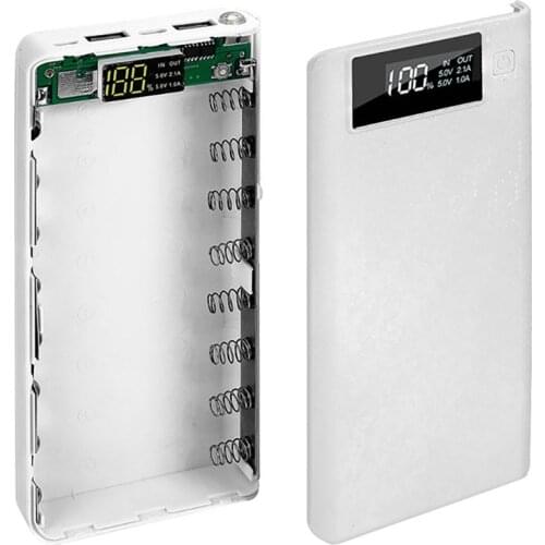 20000mAh DIY Power Bank Case 8x18650 Battery Charge Storage Box 5V Dual USB Type C Android Micro USB Interface For Smart Phones