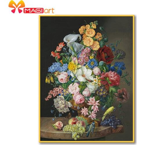 Cross stitch kits Embroidery needlework sets 11CT water soluble canvas patterns 14CT Flower and bird combination -NCMF328
